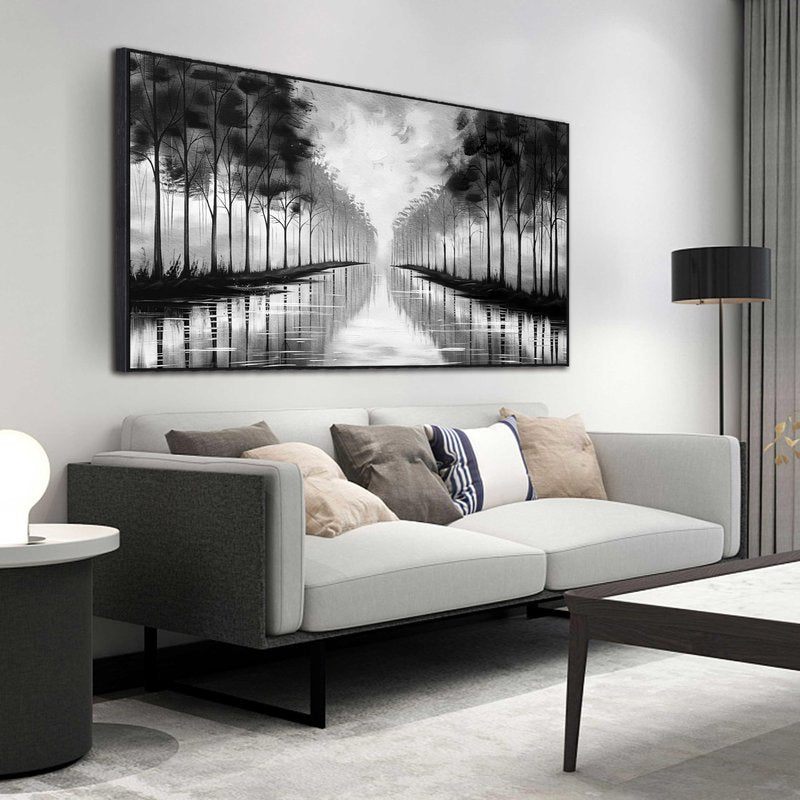 Black and White Flower Canvas Wall Art With Black Wood Frames Large Modern Canvas Prints Framed Wall Art for Living Room Bedroom Home Office Size 20x40
