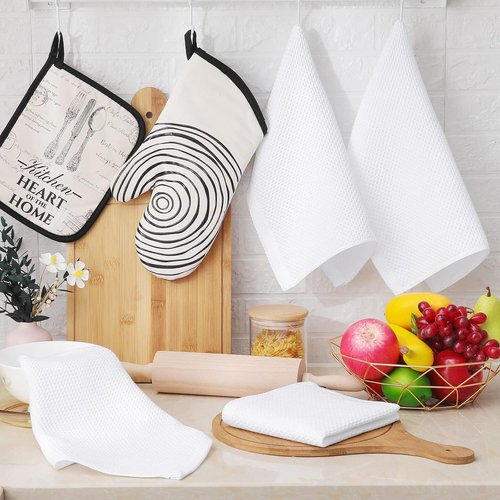 Homaxy 100% Cotton Dish Cloths - Ultra Soft, Absorbent & Quick Drying | 12-Pack, 12 x 12 Inches, White