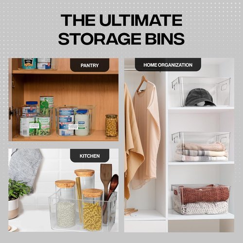 ClearSpace Clear Plastic Storage Bins - Versatile Pantry Organizers & Containers for Home, Kitchen, Office, Garage