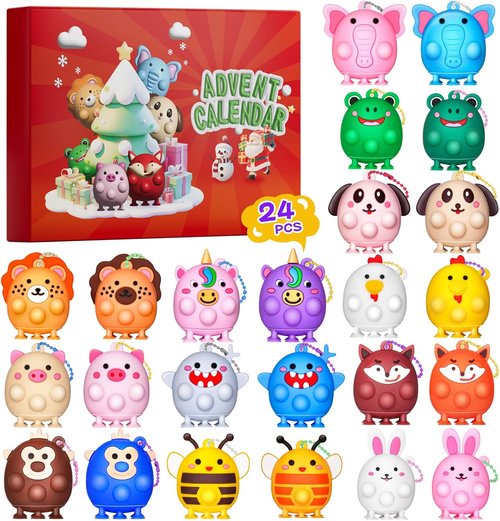Advent Calendar 2025 - 3D Pop Animal Fidget Toys | Stress Relief Countdown Gift for Kids & Adults