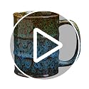 LGQ 20 Oz Ceramic Coffee Mug with Handle - Large Green & Blue Novelty Mug, Dishwasher & Microwave Safe