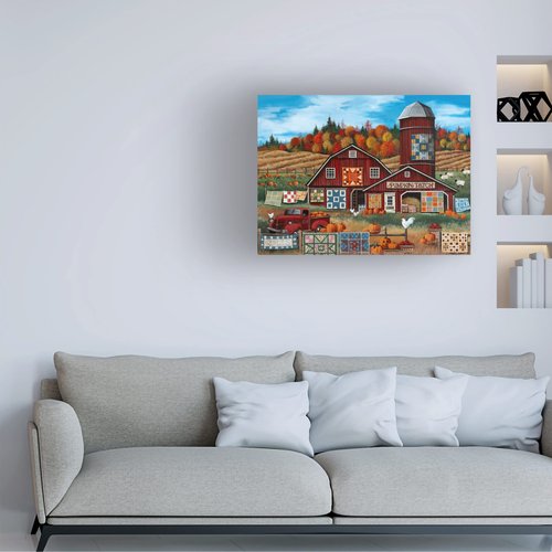Trademark Fine Art ' Pumpkin Patch Farm ' Canvas Art by Debbi Wetzel 14x19
