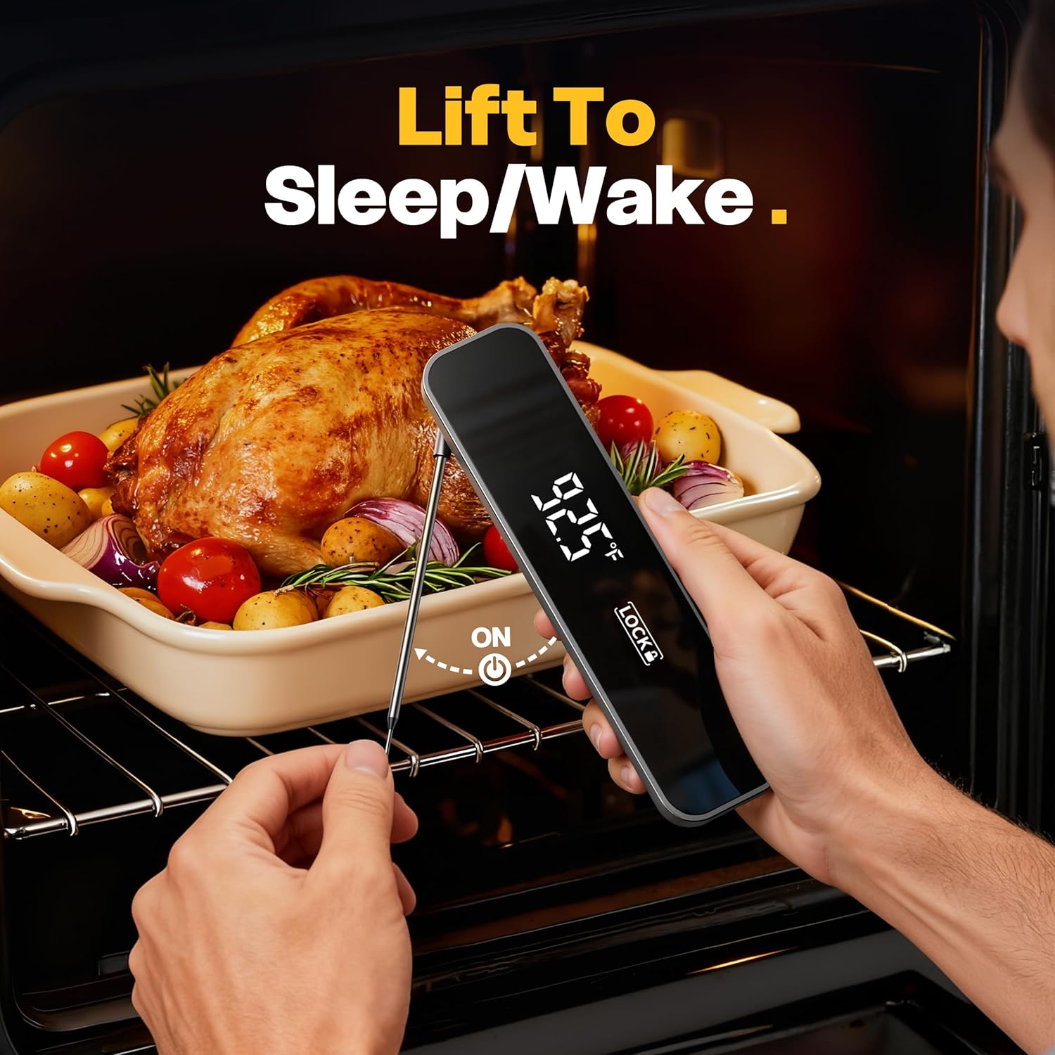 Skiennix 0.3S Professional Instant Read Meat Thermometer - Digital Cooking & BBQ Thermometer | Essential Kitchen Gadget in Grey