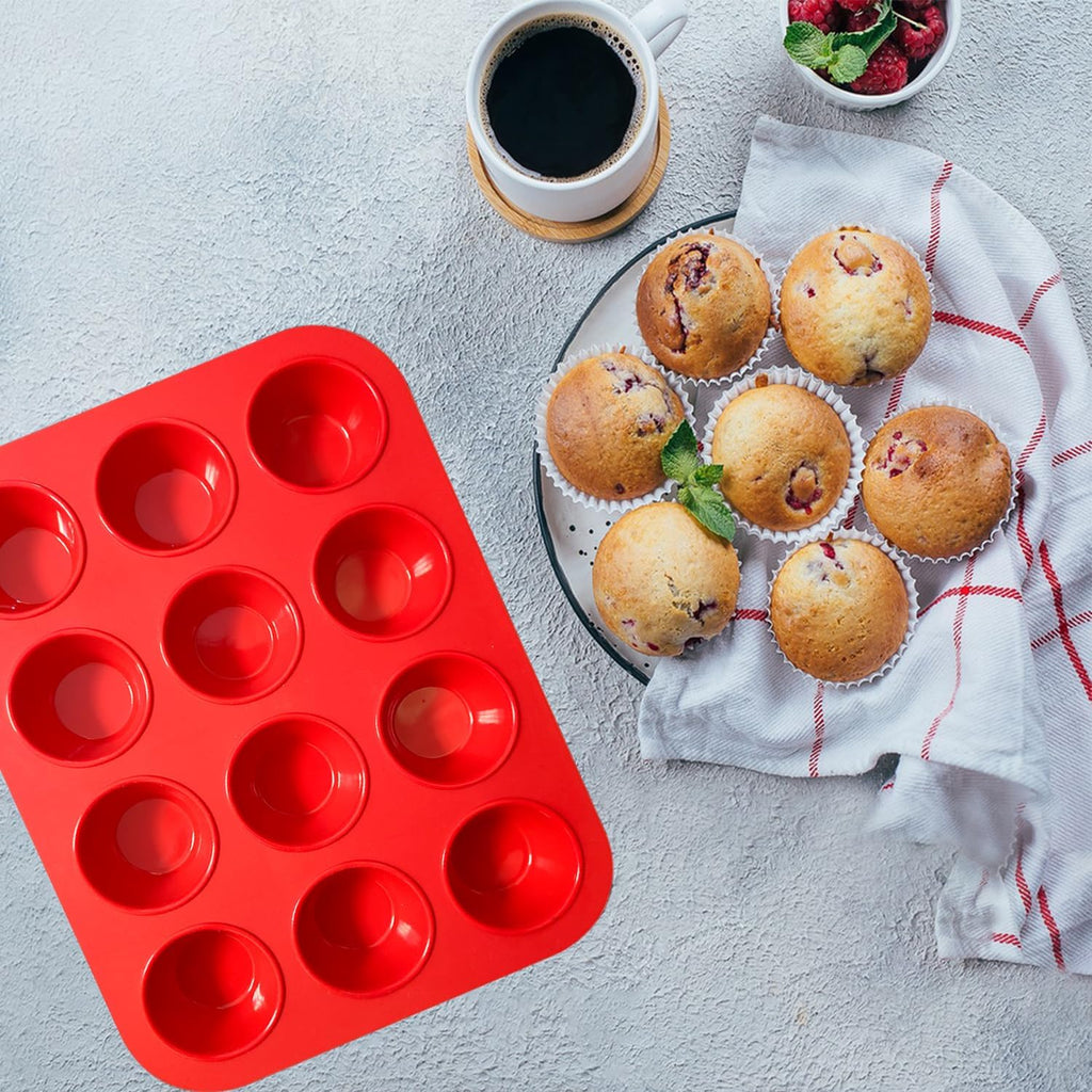 Saphe Silicone Muffin Pans - Nonstick 7-Cup Baking Molds for Egg Bites, Muffins & Cupcakes | 2-Pack Set