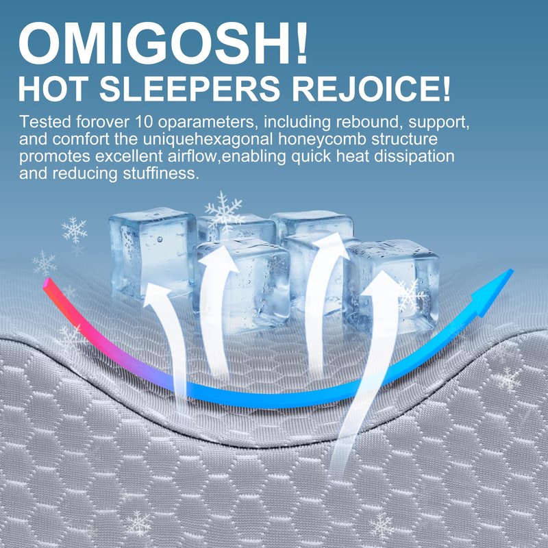 UJPFEO Knee Pillow for Side Sleepers, Leg Pillow for Sciatica, Back, HIPS, Knees, Joints Pain Relief,Pillows for Between Legs While Sleeping Spine Alignment Support & Relieves Pressure,Cooling Gray