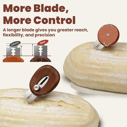 JACYAO's Bread Lame - Extractable Magnetic Sourdough Scoring Tool with 11 Razor Blades & Black Walnut Handle