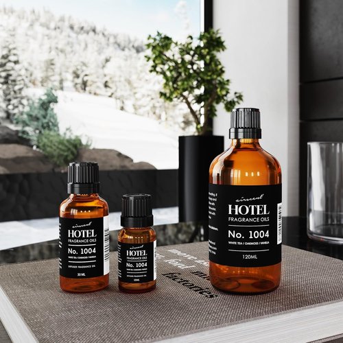 AirScent Hotel Diffuser Oil No. 1004 - White Tea, Oakmoss & Vanilla - Premium 30 mL Fragrance Oil for Ultrasonic Diffusers