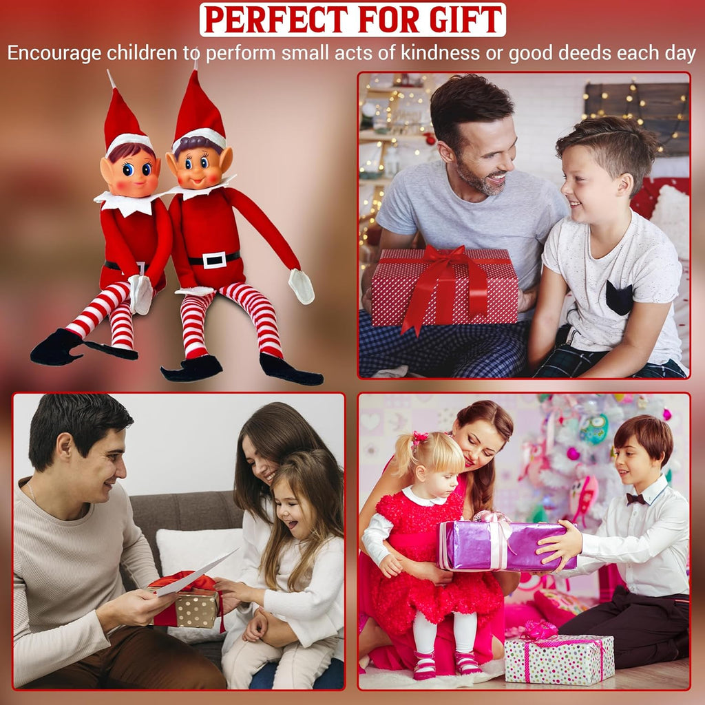 Naughty Elf Couple | 12-Inch Boy & Girl Christmas Elf Figures - Soft Bodies & Vinyl Faces for Festive Holiday Decor