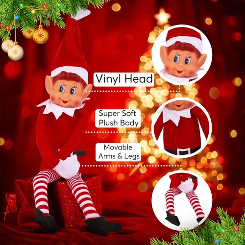 Christmas Elf Behaving Badly Plush Toy - Naughty Bendy Doll | 12-Inch Holiday Decor