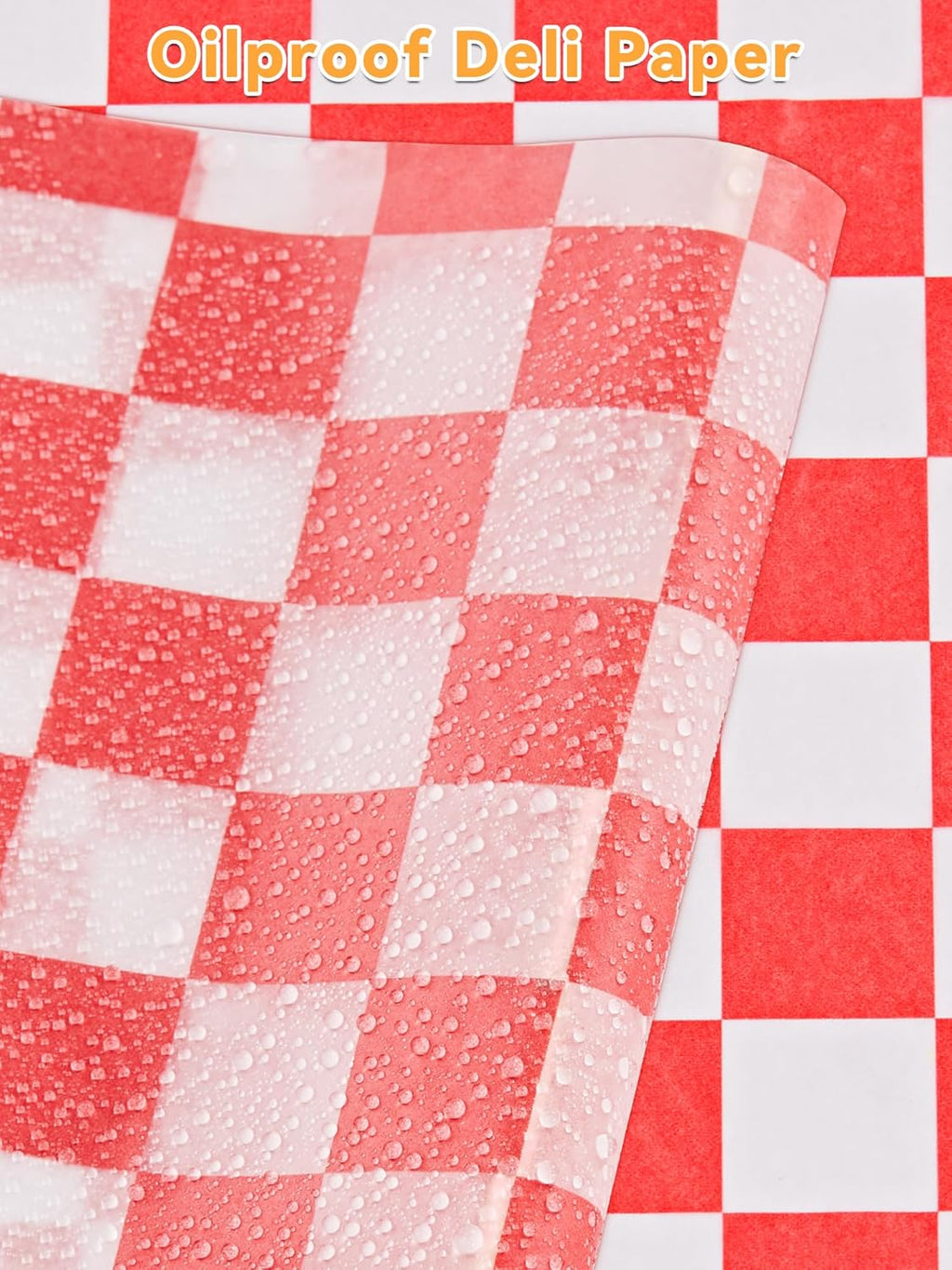 SMARTAKE 12x12 Inches Wax Paper - 250 Pcs Non-Stick Hamburger Patty Paper | Red Plaid Sandwich Separators