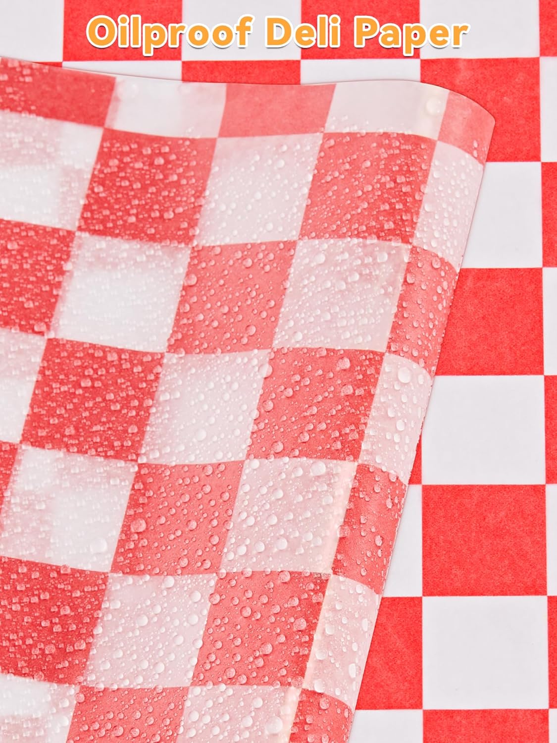 SMARTAKE 12x12 Inches Wax Paper - 250 Pcs Non-Stick Hamburger Patty Paper | Red Plaid Sandwich Separators