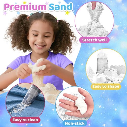 Aocii Kids Sensory Bin Sand Kit - Winter Fairy Tale Theme Play Set for Toddlers | Perfect Christmas Gift for Ages 3-9
