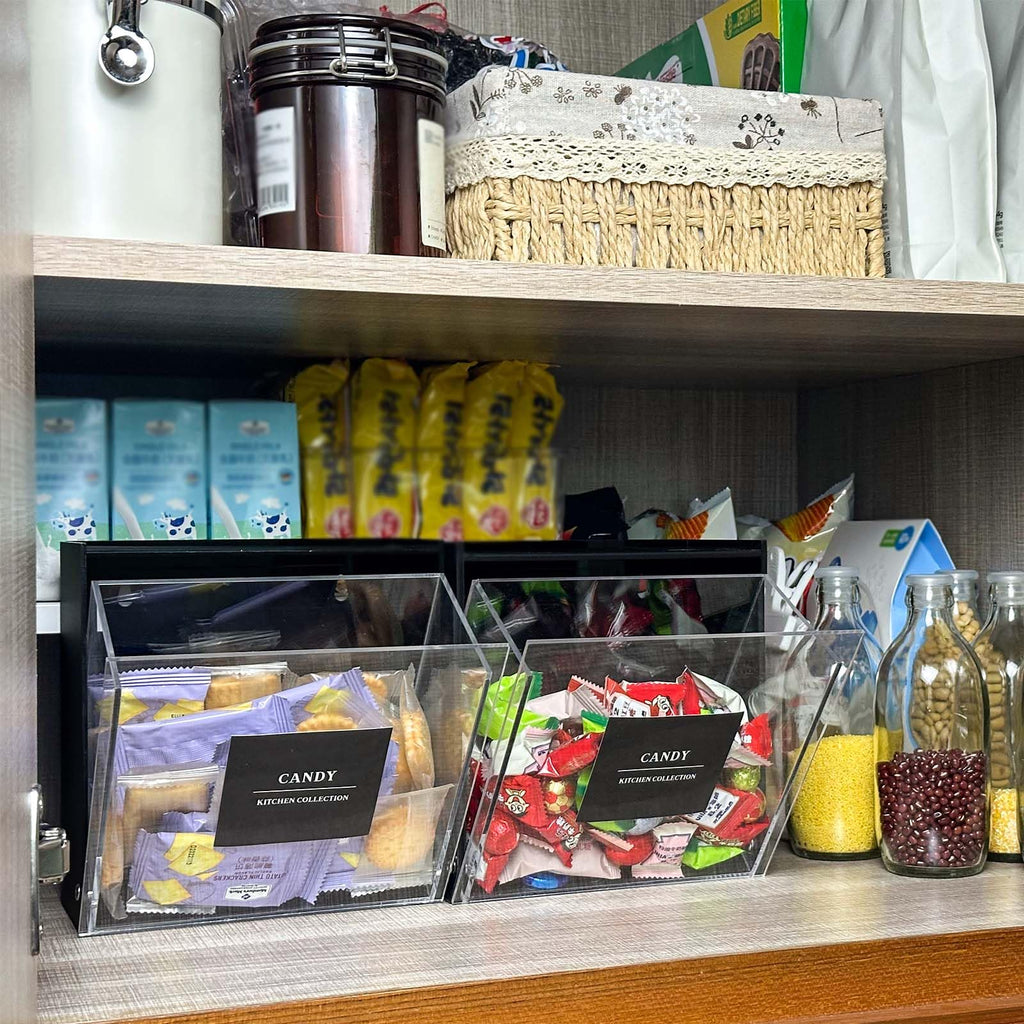 Gnjoyxuan Laundry Pods Container, Acrylic Wall Mounted Organizer with Extra Labels, Candy Dispenser Coffee Pod Holder Dishwasher Pods Case for Home,Kitchen, Office, Black