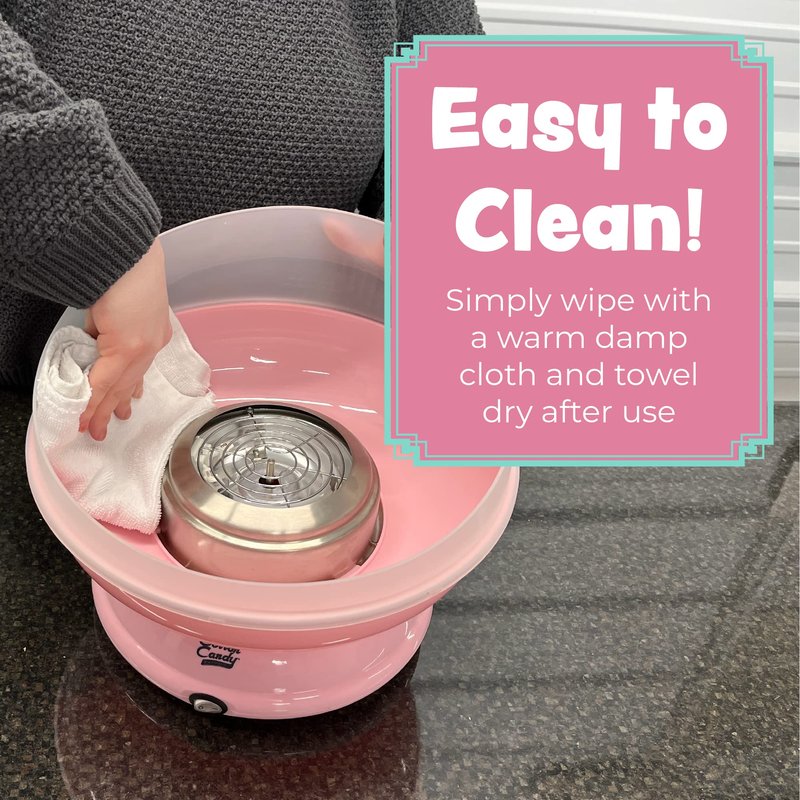 Cotton Candy Express CC1000-S Cotton Candy Machine, Easy to Use and Clean, Nostalgia, and Fun, Comes with Instruction Manual and Tip Card, Pink