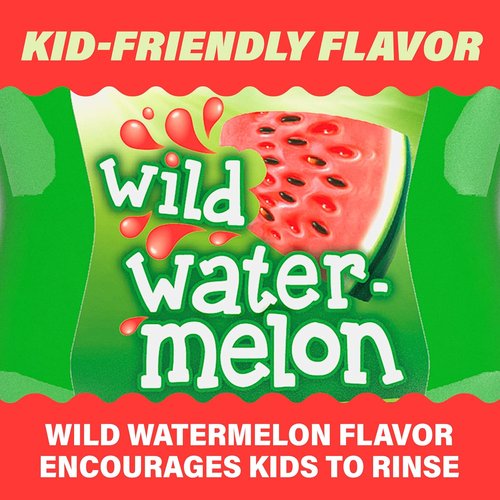 ACT Kids Anticavity Fluoride Rinse - Wild Watermelon Flavor | 16.9 fl. oz. with Accurate Dosing Cup, Alcohol-Free