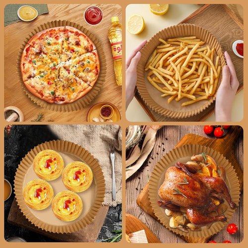 Air Fryer Liners - 200PCS Round 8 Inch Non-Stick Parchment Paper | Food Grade for 5-8 QT Air Fryers