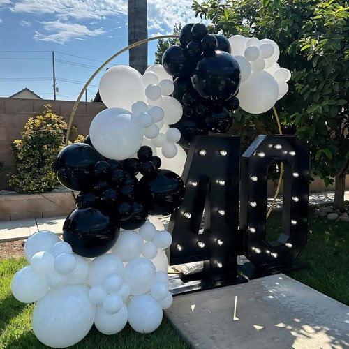 Black Balloon Arch Kit by [Brand Name] - 135pcs in Various Sizes (5-18 Inch) for Parties & Celebrations
