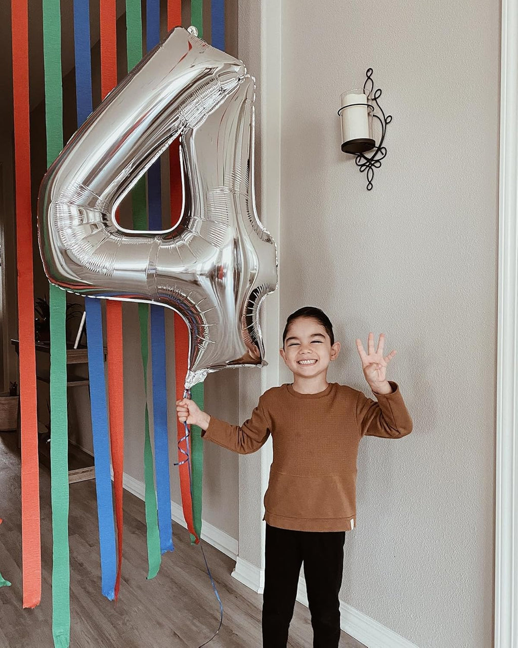 Silver Number 40 Balloon - 40-Inch Metallic Birthday Decoration for 40th Celebration