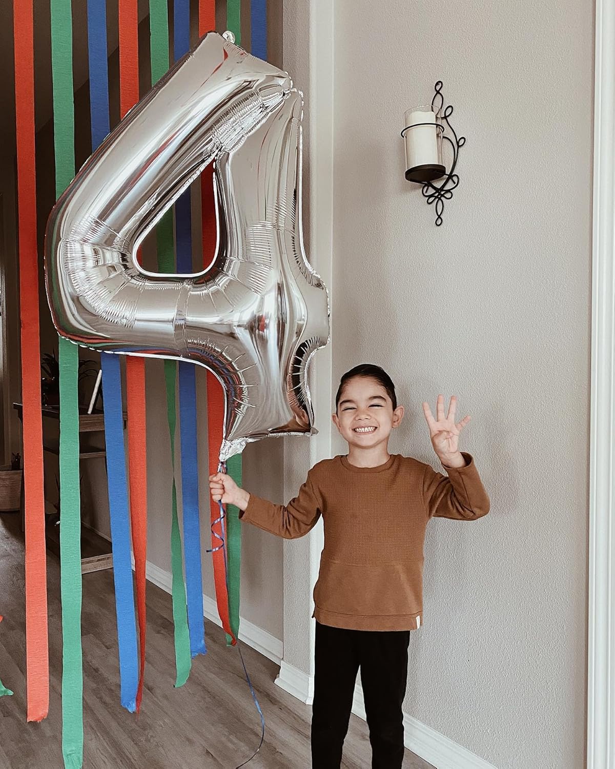 Silver Number 40 Balloon - 40-Inch Metallic Birthday Decoration for 40th Celebration
