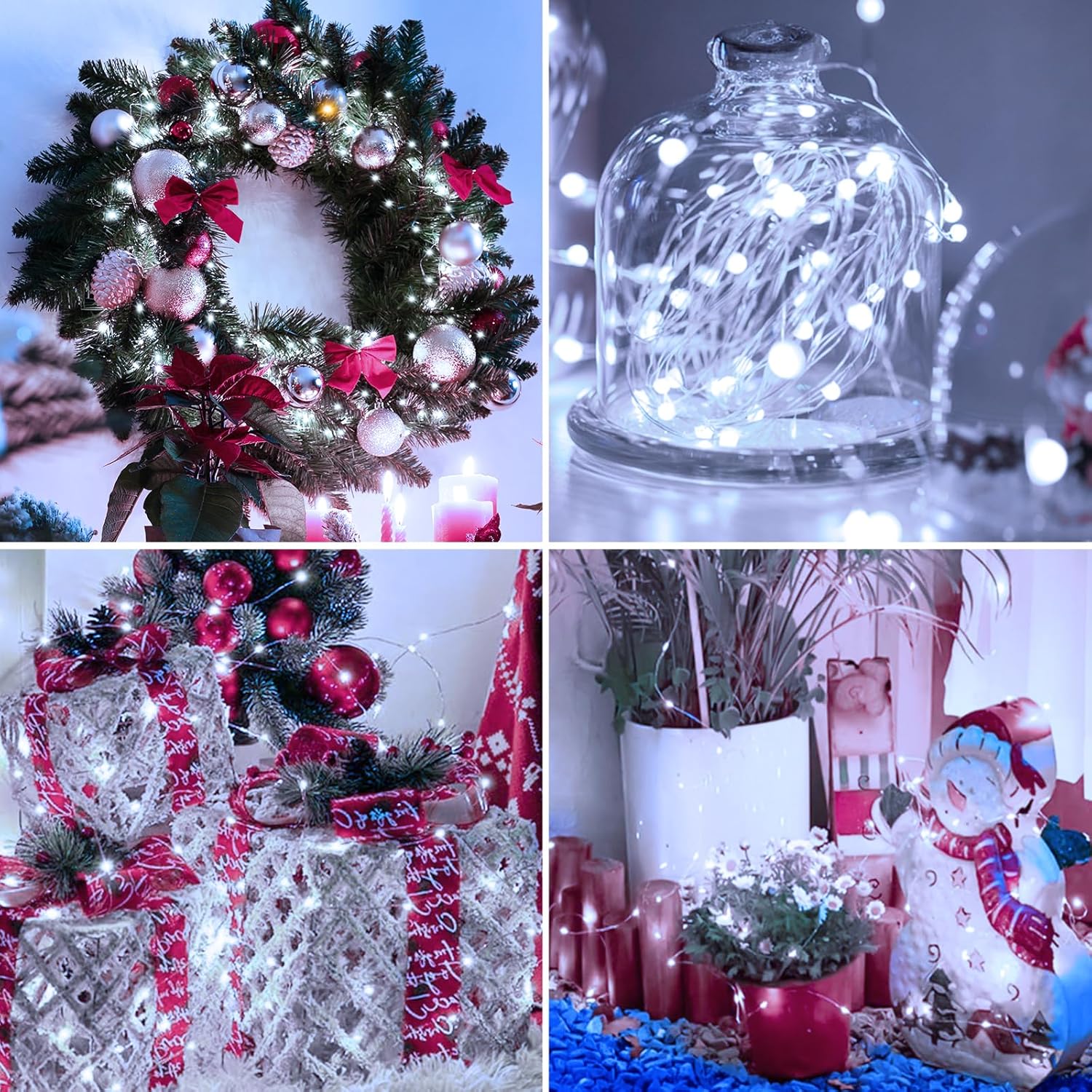 Skiennix 12 Pack Fairy Lights - 7ft Battery Operated 20 LED Twinkle Lights | Waterproof for Mason Jars & DIY Parties - Warm White & Cold White