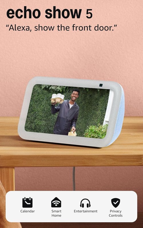 Echo Show 5 (3rd Gen) - Smart Display with Adjustable Stand & USB-C Charging Port | Charcoal