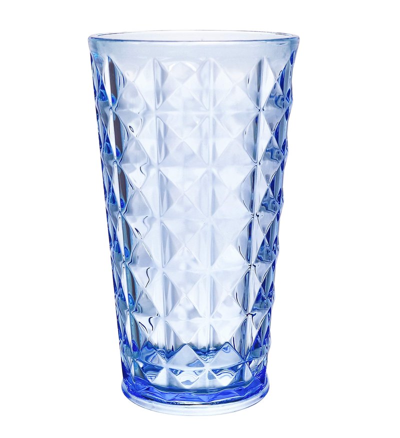 KLIFA- CUPID- 21 ounce, Set of 6, Acrylic Drinking Glasses Highball, BPA-Free, Stackable Plastic Drinkware, Dishwasher Safe, Blue