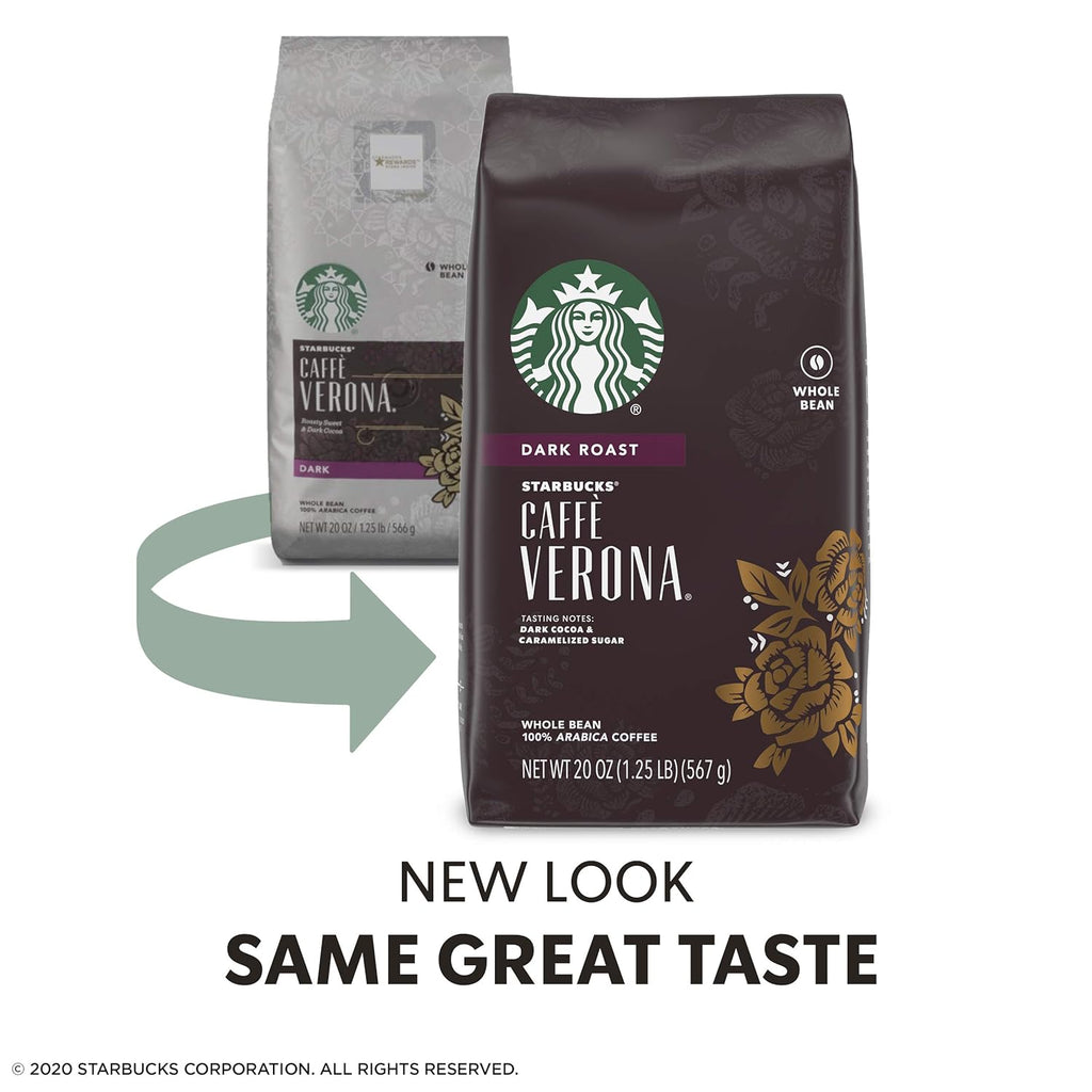 Starbucks Dark Roast Ground Coffee - Caffè Verona - 100% Arabica Beans - 20 oz Bag