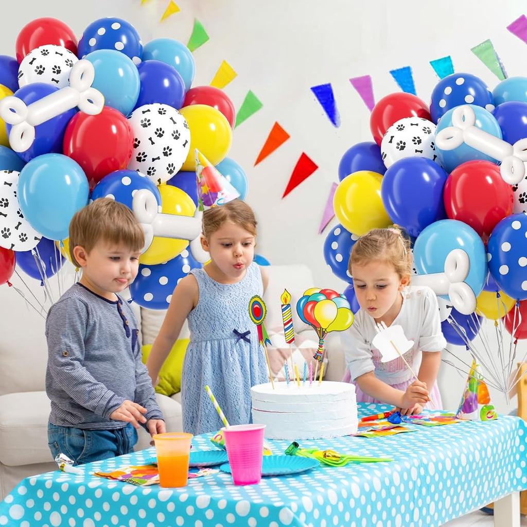 Royal Blue Dog Balloons by [Brand Name] - 60pcs 12-Inch Paw Print for Puppy Birthday Party Decor