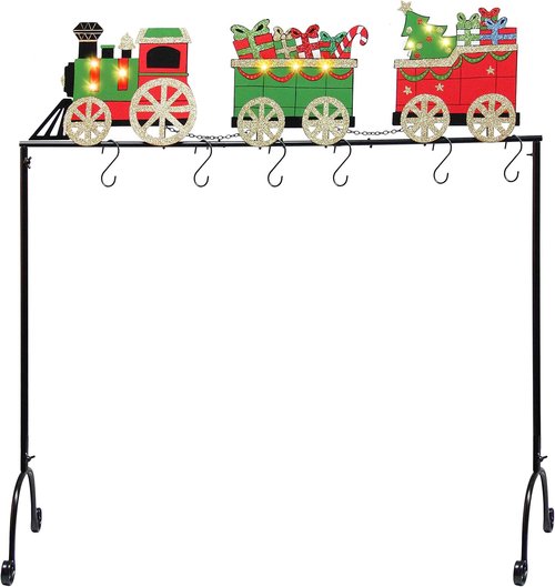 FORUP Christmas Stocking Holder Stand - Festive Train Design for Holiday Decor