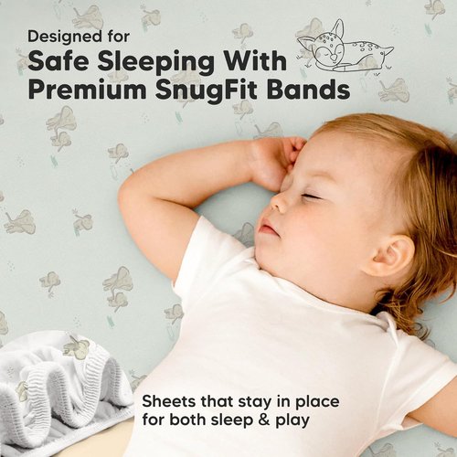 Elly Pack and Play Sheets - Soft & Cozy 2-Pack Fitted Mini Crib Sheets for 38x26 Mattresses
