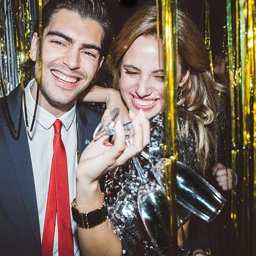 Foil Curtain Backdrop - 20 Pack Gold Metallic Tinsel Fringe Curtains for Parties & Celebrations