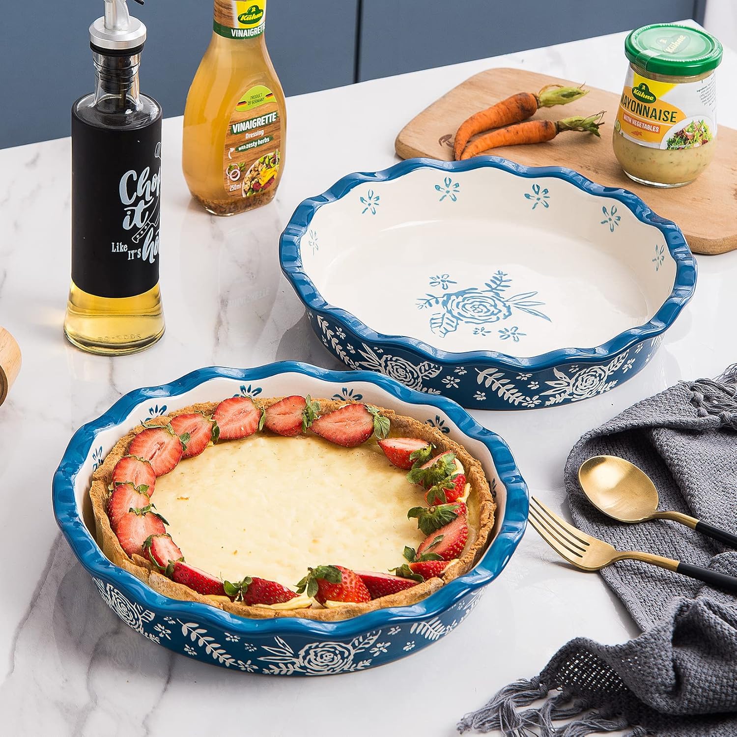 Wisenvoy Ceramic Pie Pan - Non-Stick Deep Dish Baking Dish for Perfect Pies | 9-Inch Size