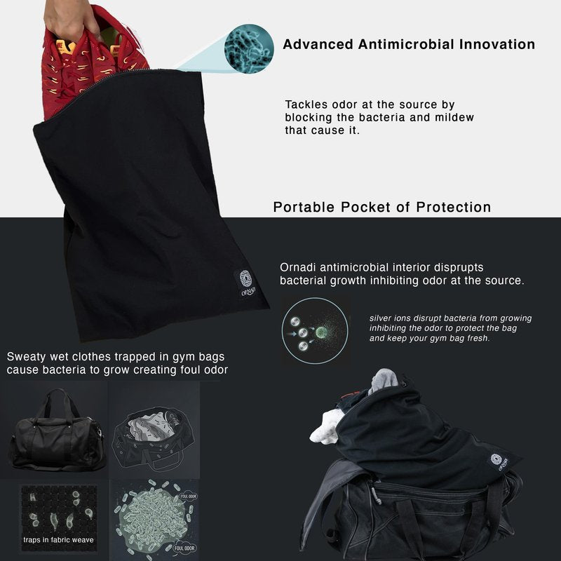 Waterproof Sweaty Clothes Bag Antimicrobial Wet Dry Pouch Inhibits Bacteria & Smelly Odor from Dirty Sport Laundry & Swimsuits for Fresh Gym Bag & Travel Luggage 14.5 X 17 inch Eco Made In USA