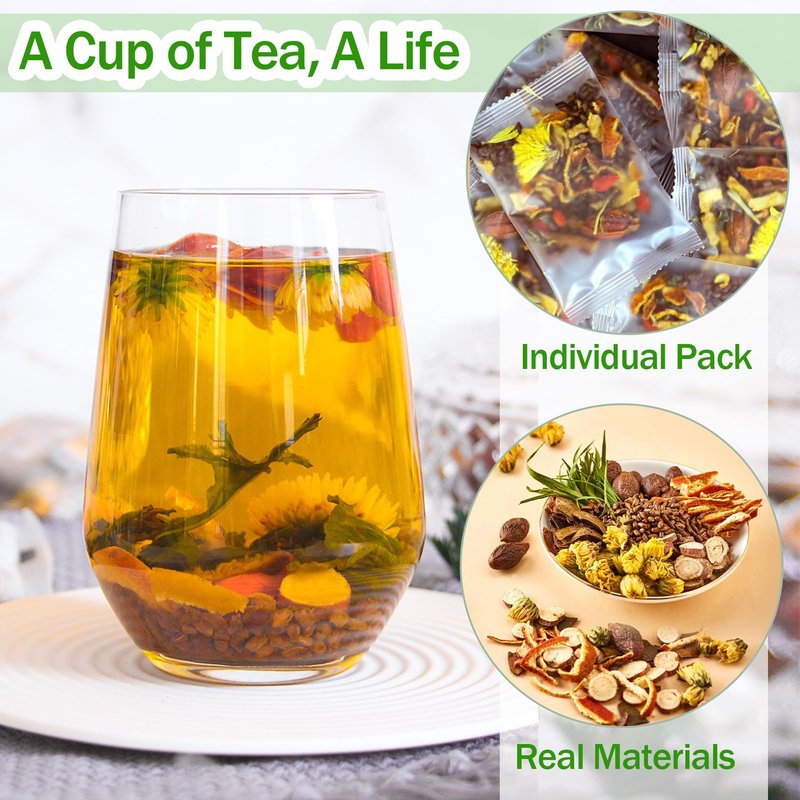 24Pcs Dandelion Wolfberry Tea, Kidneys & Liver Health, Seven Natural Herbal Ingredients, Organic Dandelion Goji Chrysanthemum Wolfberry Tea (24Bags, 288g)