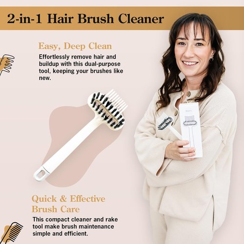 BlairCo Hair Brush & Comb Cleaner Tool - 2-in-1 Design for Easy Hair Removal & Cleaning | Ideal for Salon & Home Use