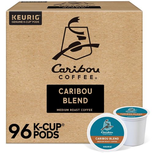 Caribou Coffee Caribou Blend K-Cup Pods - Medium Roast Coffee, 96 Count for Keurig Machines