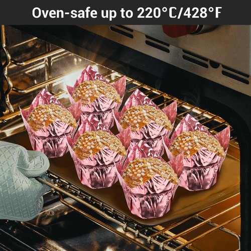 Cupcake Liners, EUSOAR 3.5oz Aluminum Foil Baking Cups 150pcs, Muffin Cups, Disposable Tulip Style Cupcake Cups, Baking Cups, Aluminum Cupcake Pan Ramekin Holders