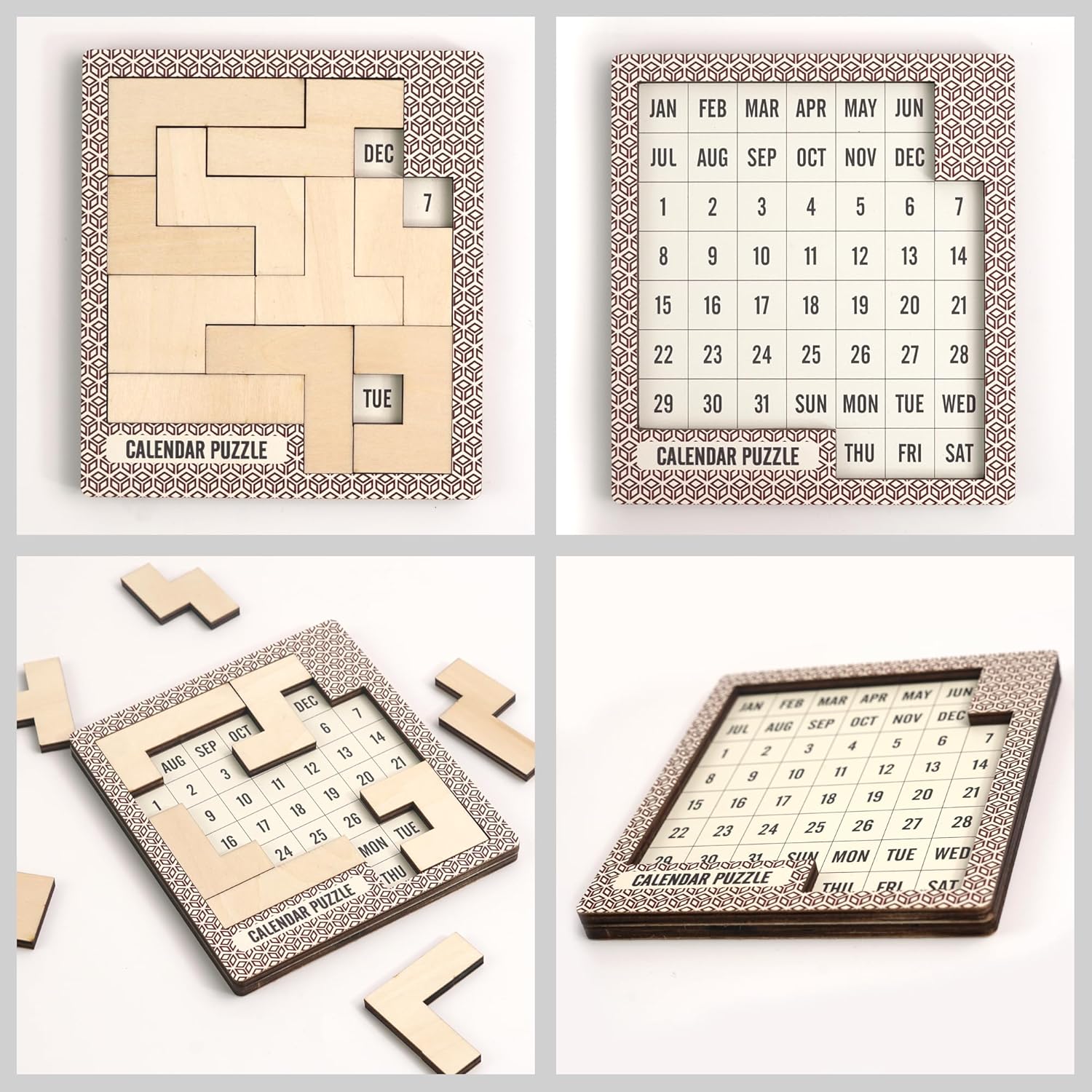 Skiennix Daily Calendar Puzzle - Challenging Wooden Puzzle for Adults | Perfect Easter & Christmas Gift (1 Pack)