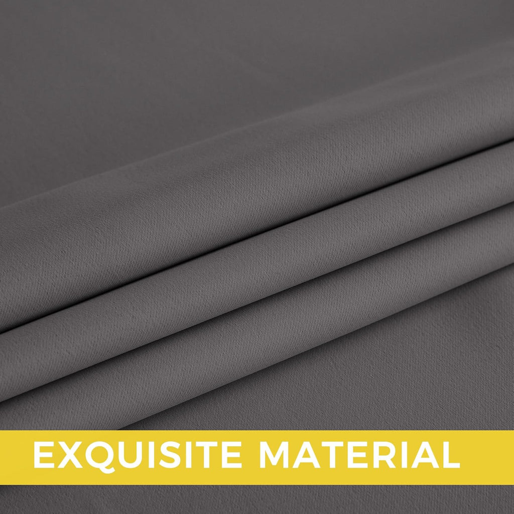 NICETOWN Room Darkening Curtains - Grey Drapery Panels, 2 Pack | W52 x L63 for Enhanced Privacy