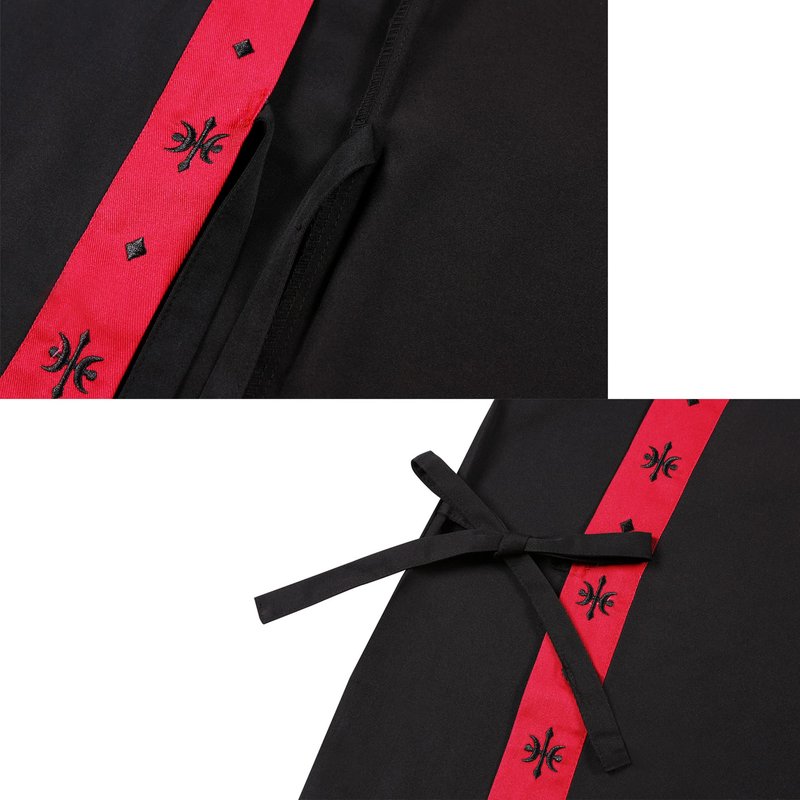3/4 Sleeve Sushi Chef Coat Black Japanese Chef Jacket Kimono Restaurant Uniform for Men and Women S