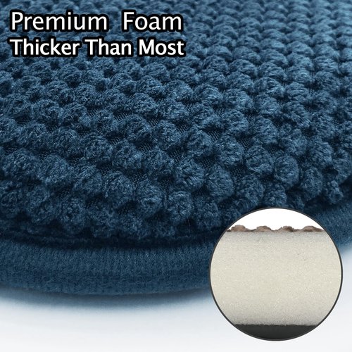 PAGGED Blue Dining Chairs Cushions Non Slip Foam Kitchen Seat Cushions Washable Soft Thick Patio Pads Large Wooden Metal Tapered Chair Cushions,17" x 15"