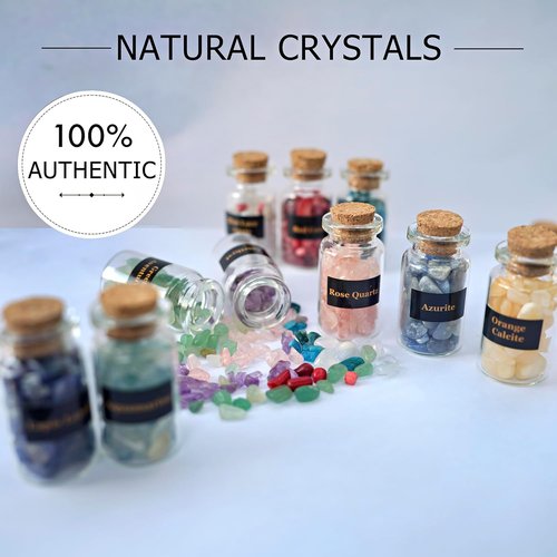 Crystal Advent Calendar 2026 | Healing Gemstone Countdown - 24 Natural Crystal Bottles Gift Set for Beginners