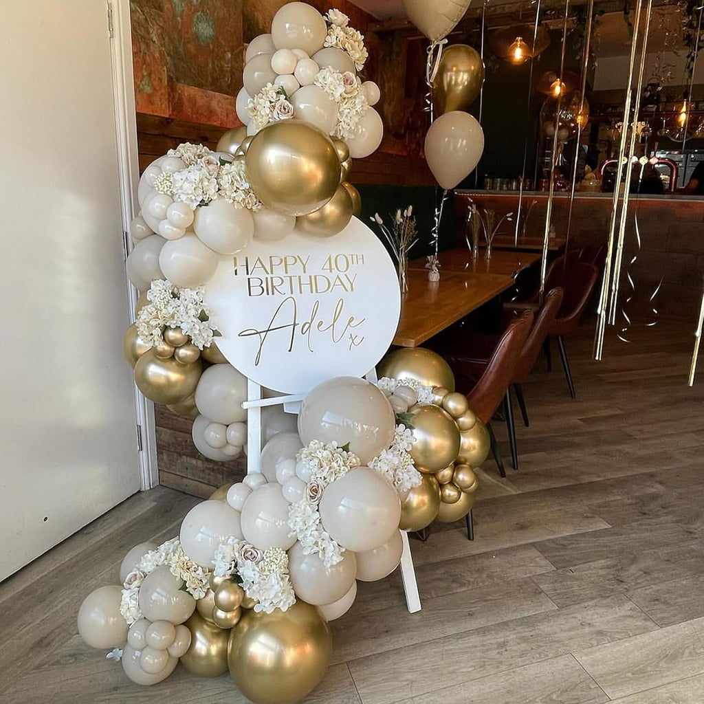 Skiennix Sand White Balloons - 100 Pack 5 Inch Beige Latex Balloons for Boho Party Decor