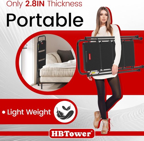 HBTower Step Ladder - Foldable 4-Step Stool with Wide Anti-Slip Pedals | Lightweight Design for Home Use