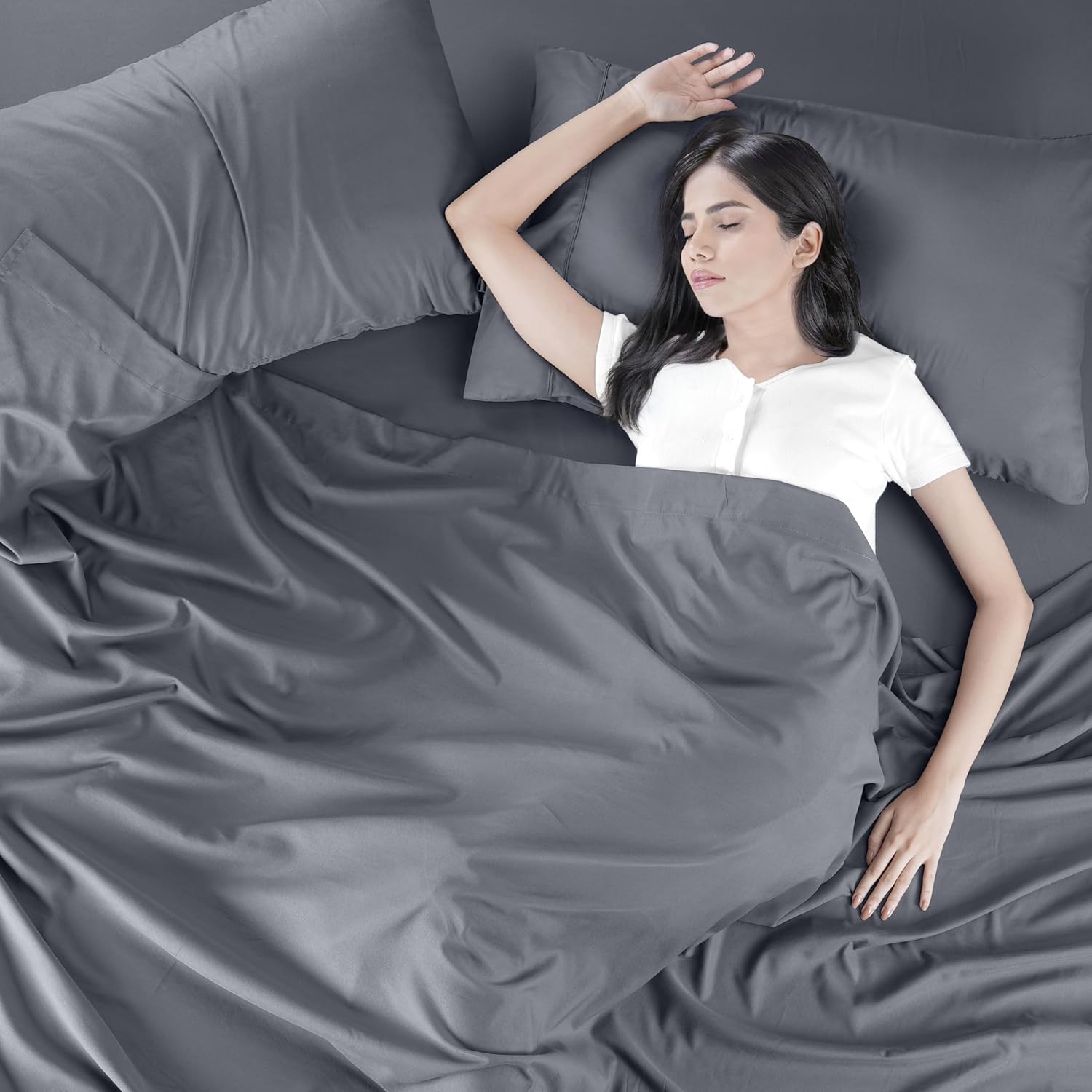 Utopia Bedding King Bed Sheets Set - Soft Brushed Microfiber | Fade & Shrink Resistant - Grey