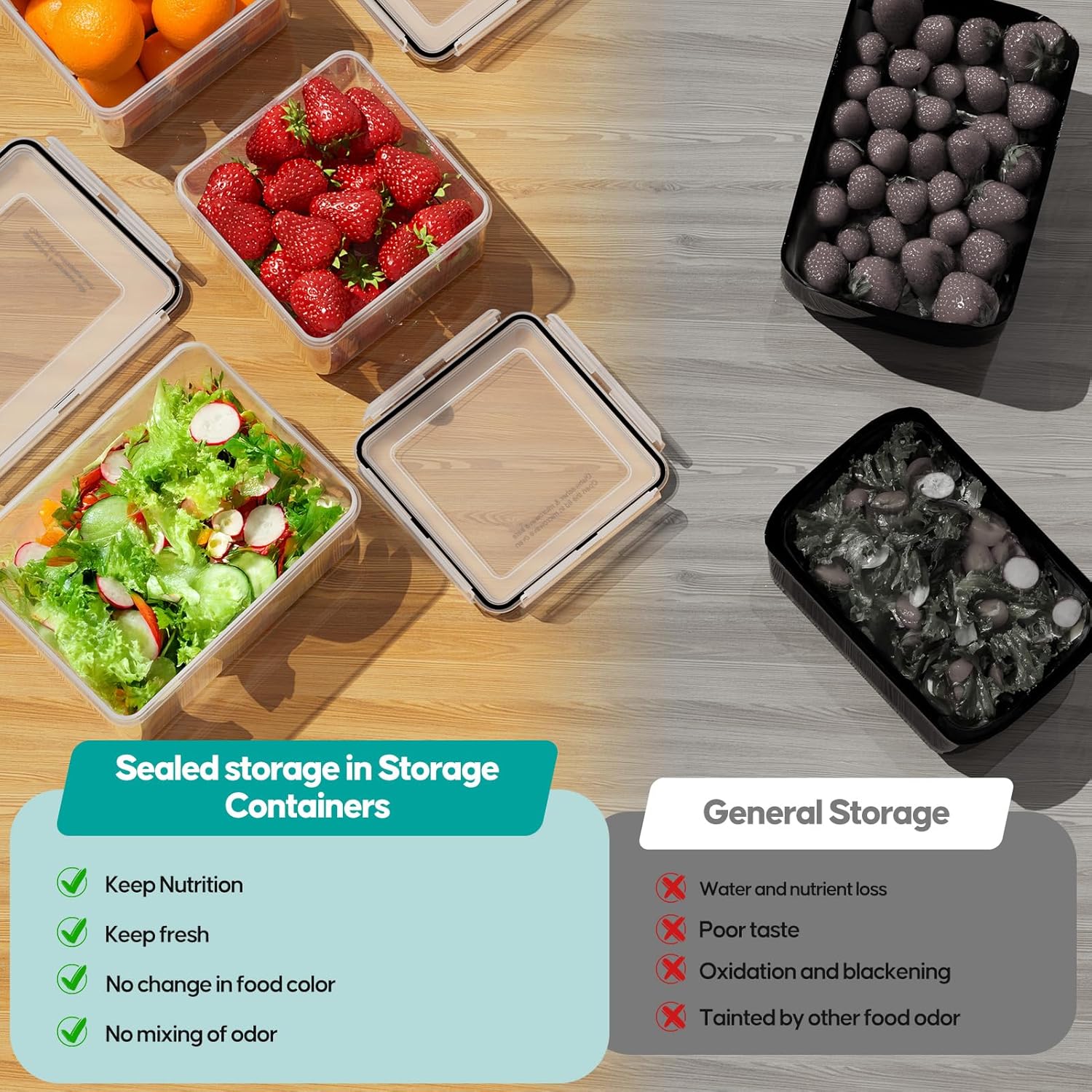 TOPCHASE Food Storage Containers - 40 PCS Airtight Plastic Set with Lids, BPA-Free, Leakproof, Includes Labels & Pen