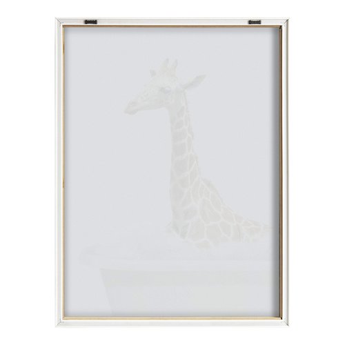 Kate and Laurel Blake Bathroom Bubble Bath Giraffe Framed Printed Glass Wall Art by The Creative Bunch Studio, 18x24 Natural, Baby Animal Art for Wall