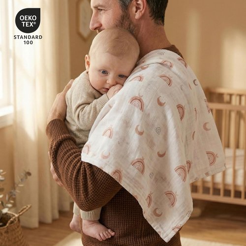 GLLQUEN Baby Receiving Blanket - Soft Cotton Muslin Swaddle Wraps for Newborns | 6 Pack (Sun)