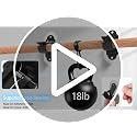 No-Drill Curtain Rod Brackets - Adhesive Wall Hooks for Rods (4 Pack)