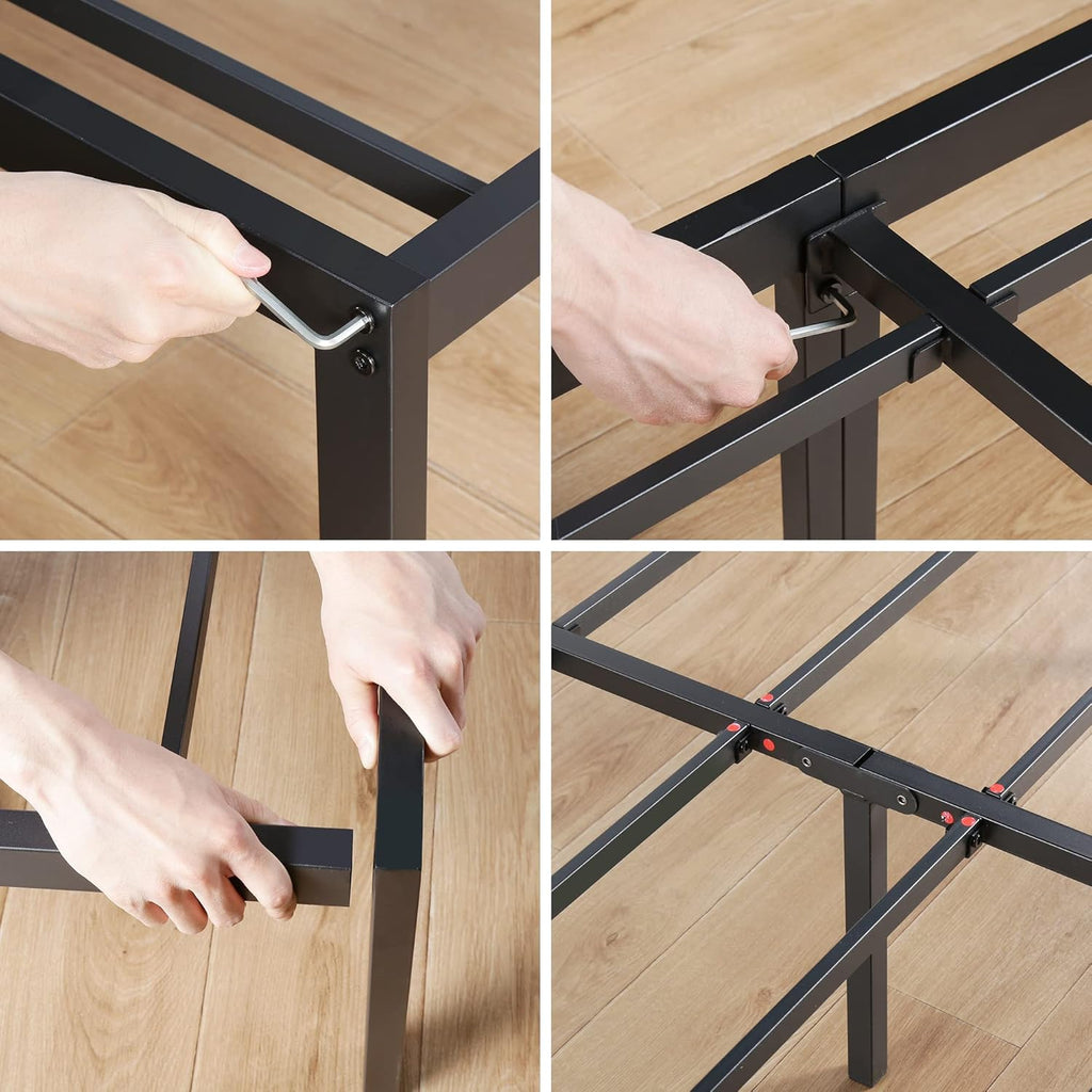 Olee Sleep King Size Platform Bed Frame - 18 Inch Heavy Duty Steel Slat Support, Noise-Free Design, Easy Assembly